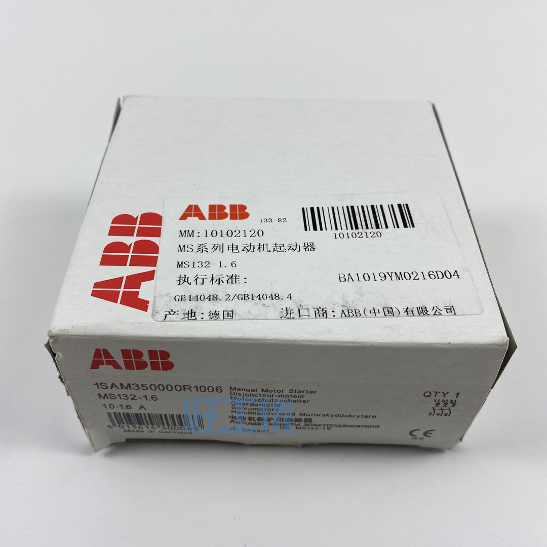 ABB 电动机断路器 MS132-1.6 1SAM350000R1006