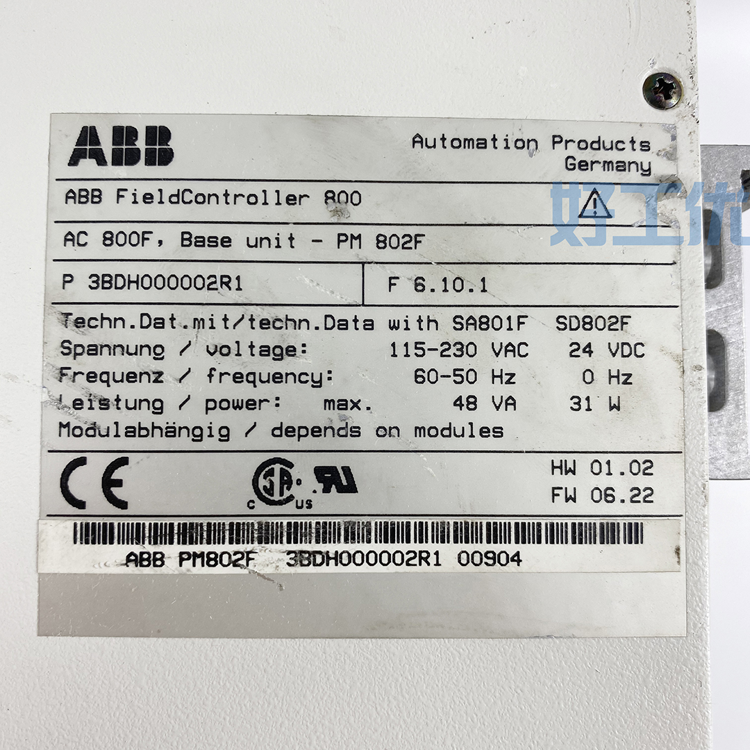 ABB模块 AC800F-PM802F 控制器卡件 3BDH000002R1